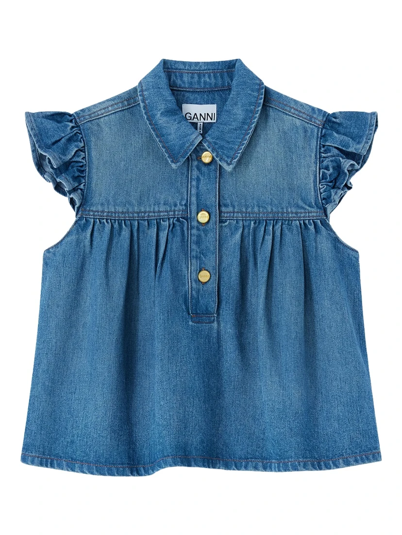 SLEEVELESS TOP WITH COLLAR