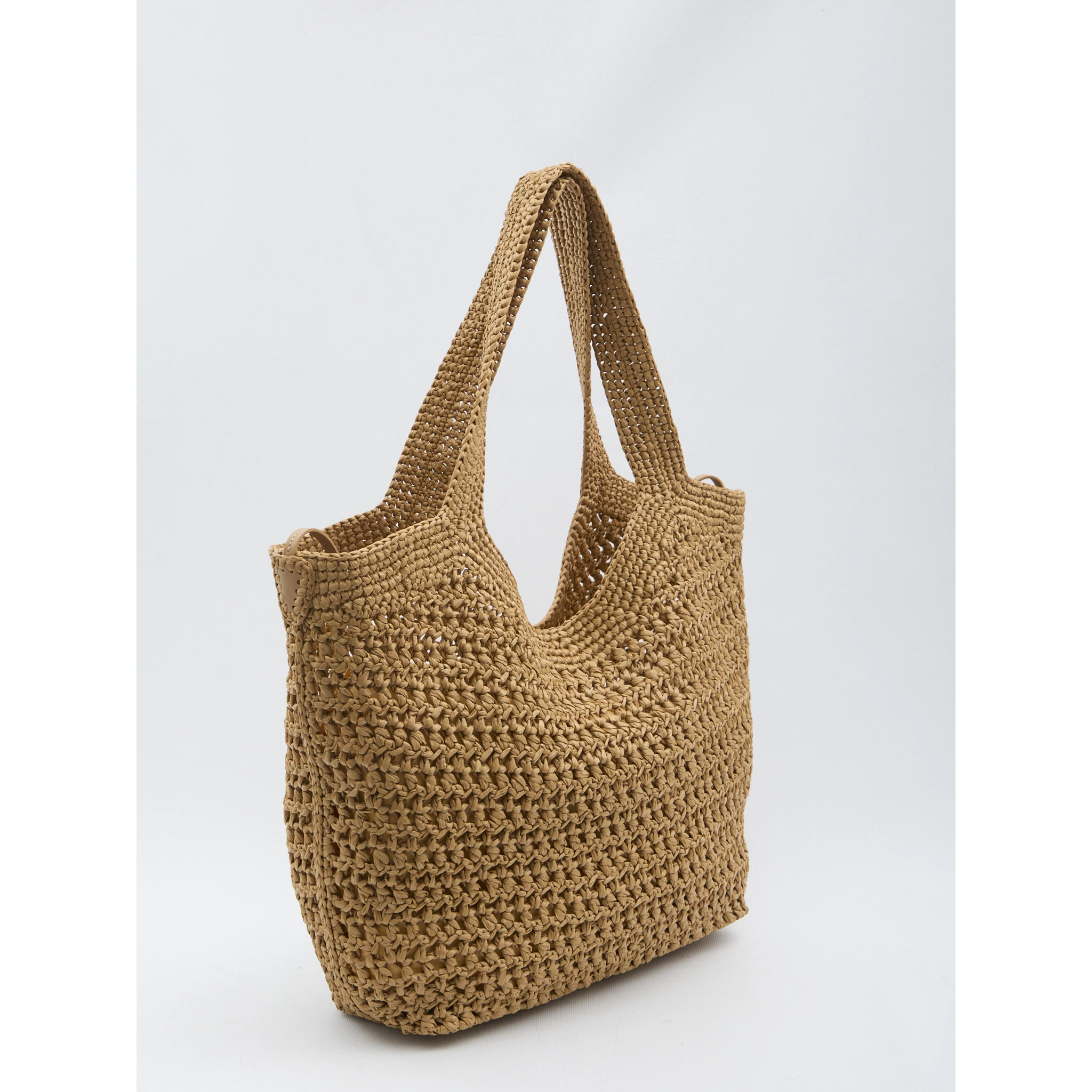 حقيبة تسوق متوسطة الحجم من الرافيا