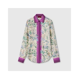 Floreal print silk shirt