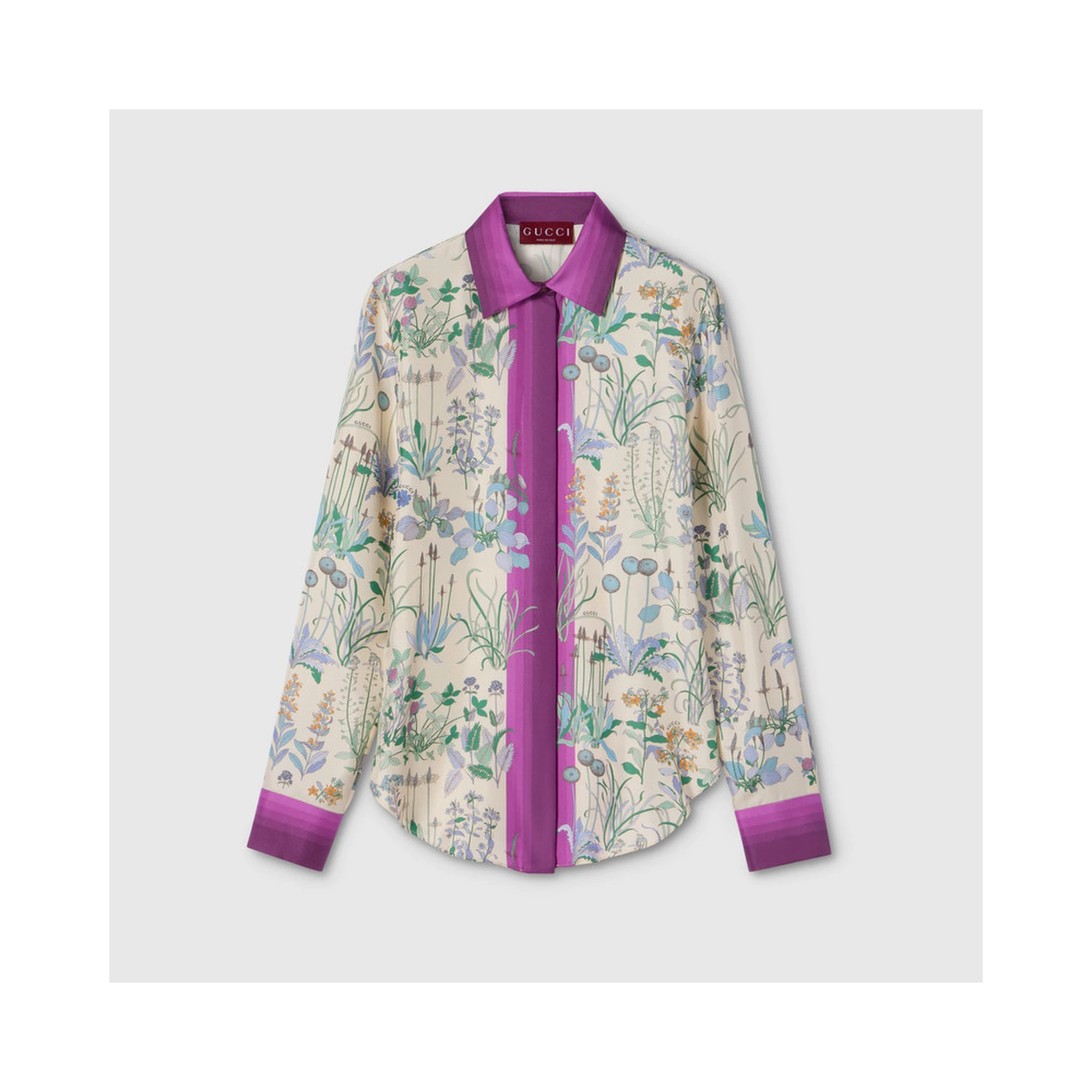 Floreal print silk shirt