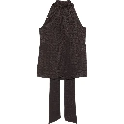 Silk top with lavallière neck