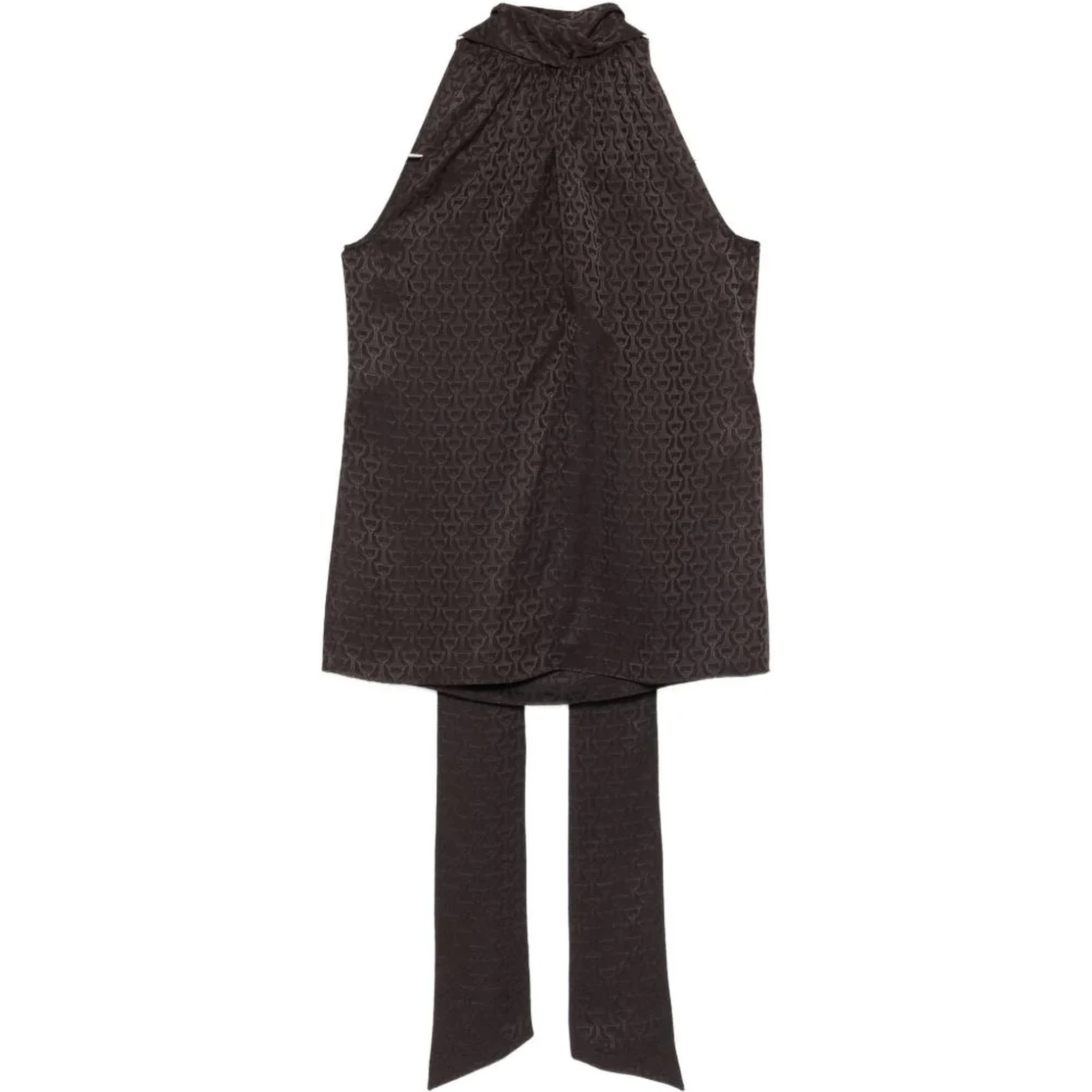 Silk top with lavallière neck