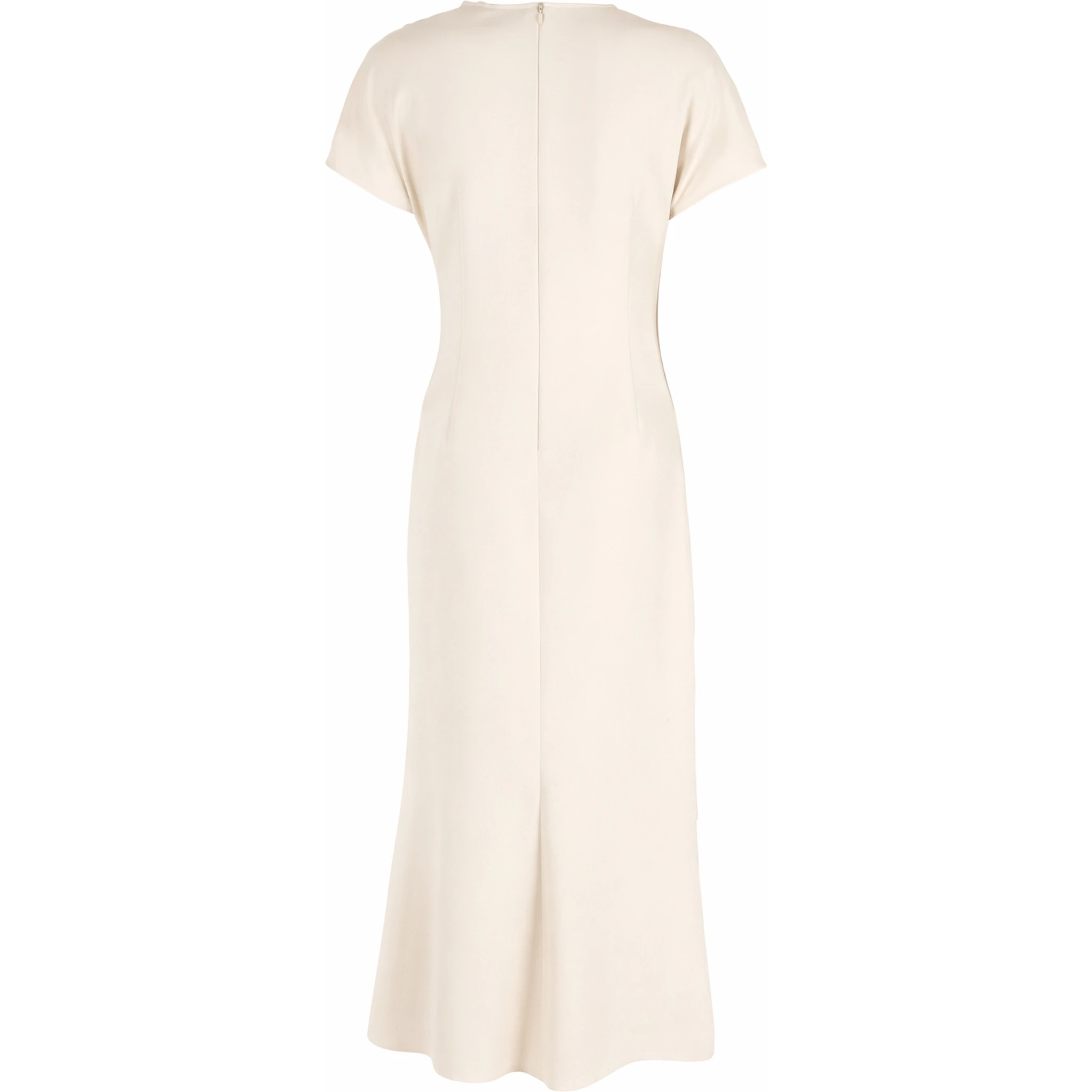 فستان كادي طويل منسدل بياقة على شكل حرف V