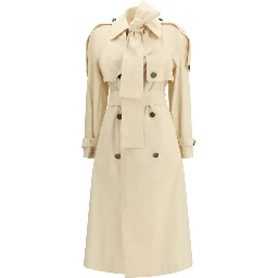 Beige Polyester Trench Coat