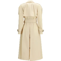 Beige Polyester Trench Coat