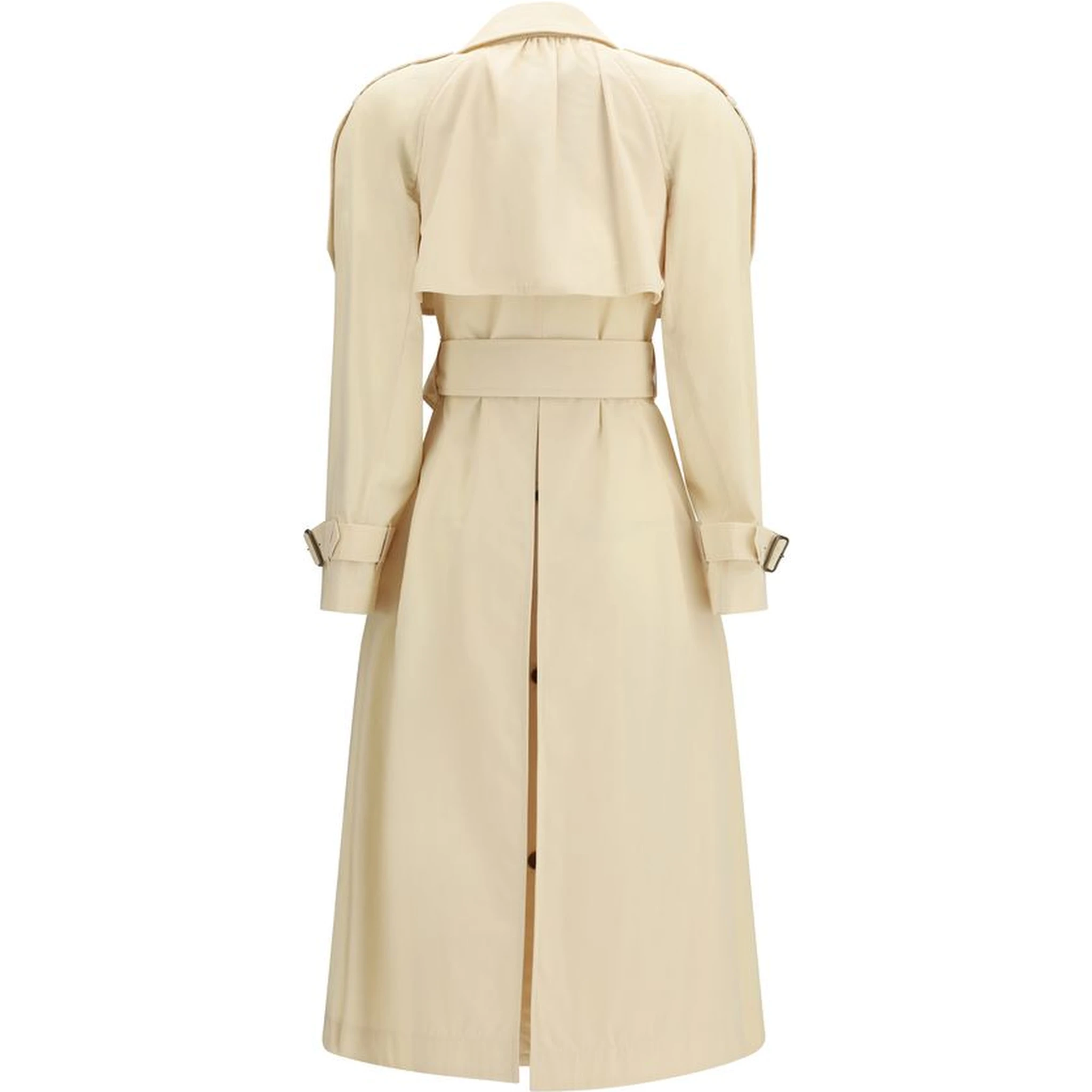 Beige Polyester Trench Coat
