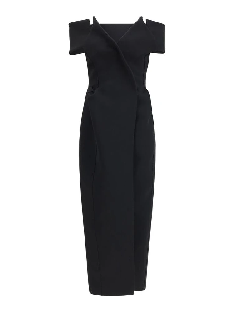 Black Polyester Cocktail Dress
