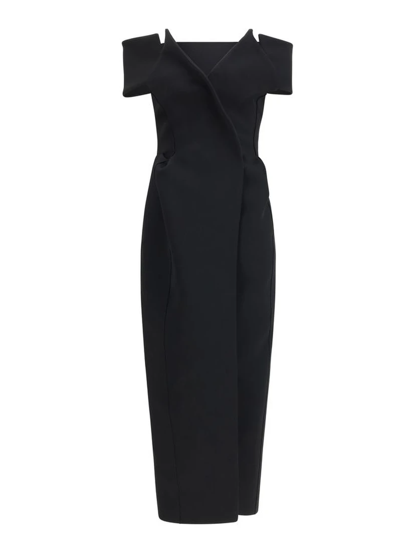 Black Polyester Cocktail Dress
