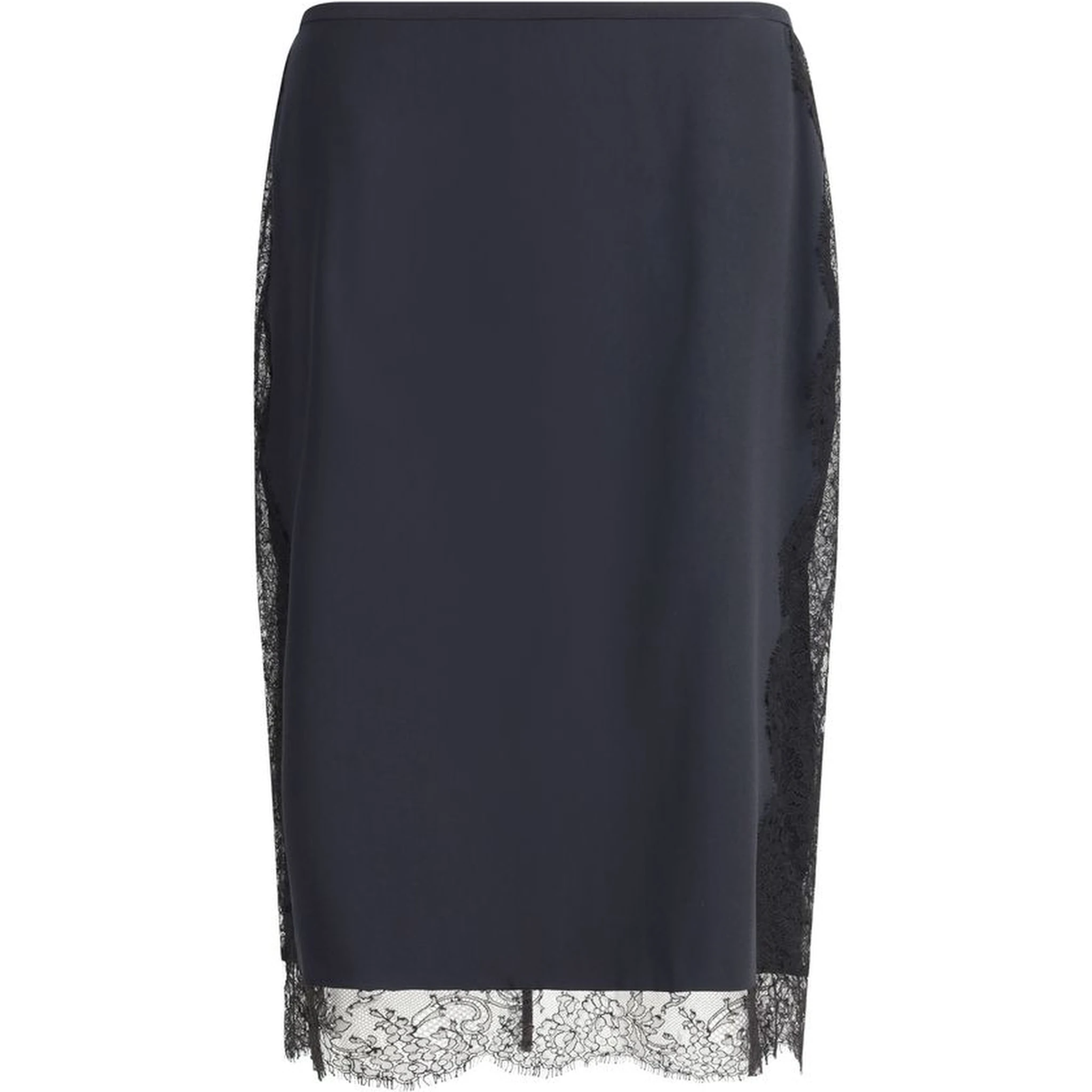 تنورة ميدي سوداء من الحرير