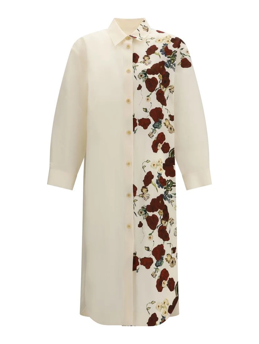 Beige Silk Casual Dress