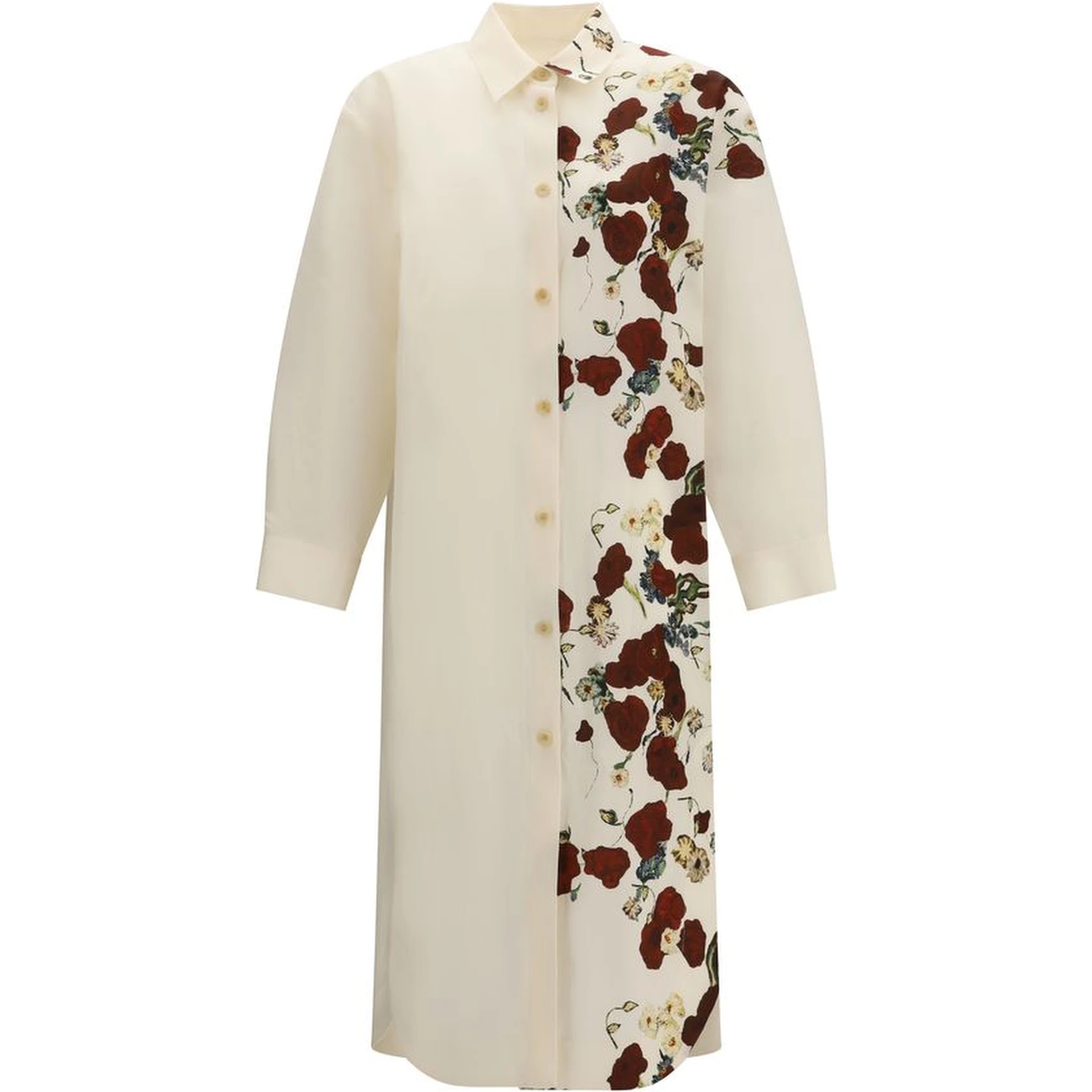 Beige Silk Casual Dress