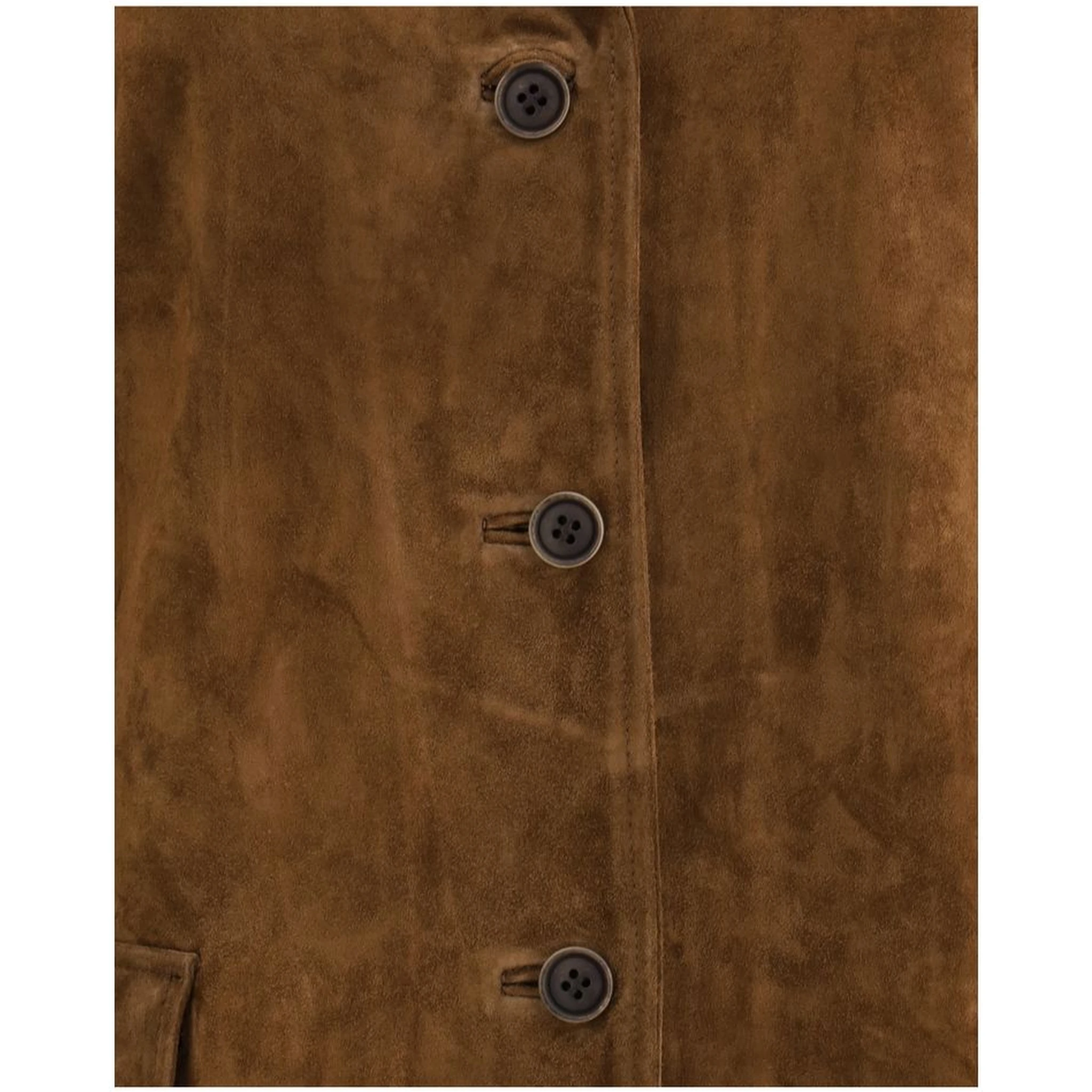 معطف بوس توروس من جلد العجل البني