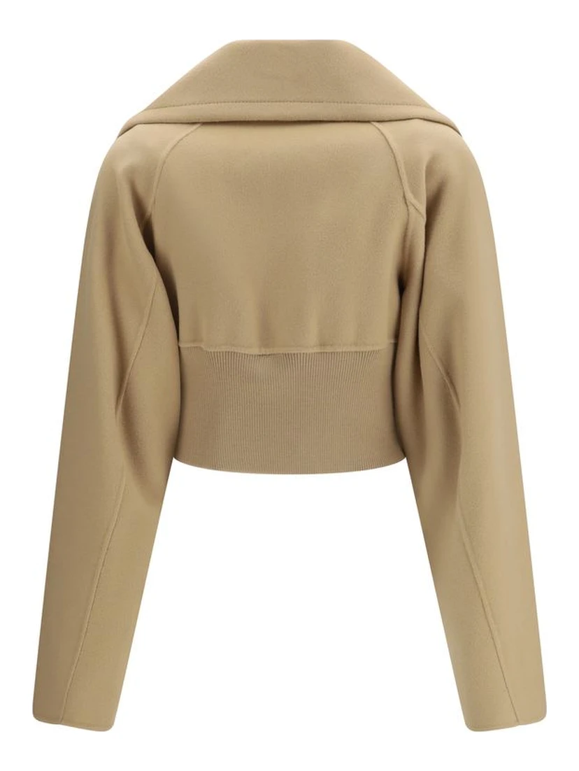 Beige Fleece Wool Clothing