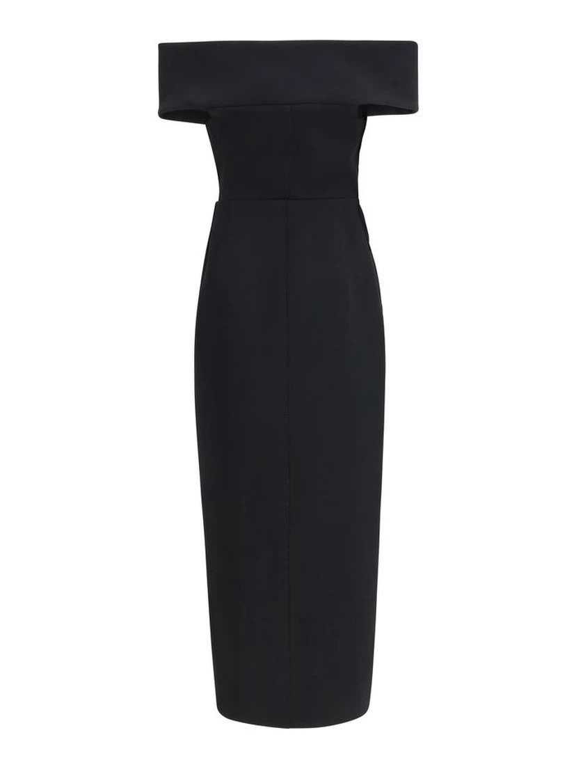 Black Polyester Cocktail Dress