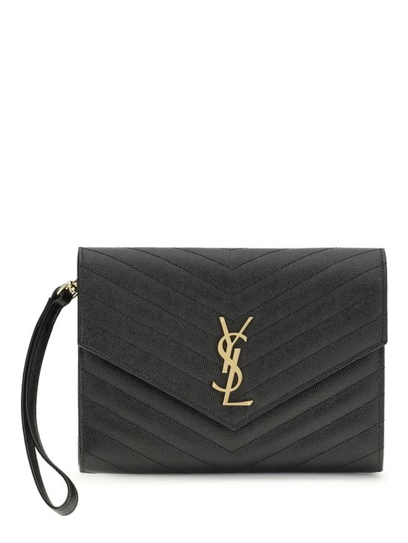 Black Calf Leather Bos Taurus Clutch Bag