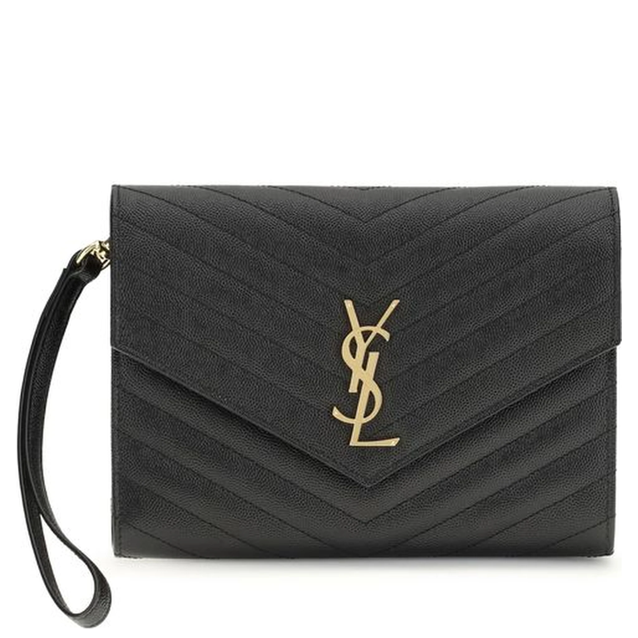 Black Calf Leather Bos Taurus Clutch Bag