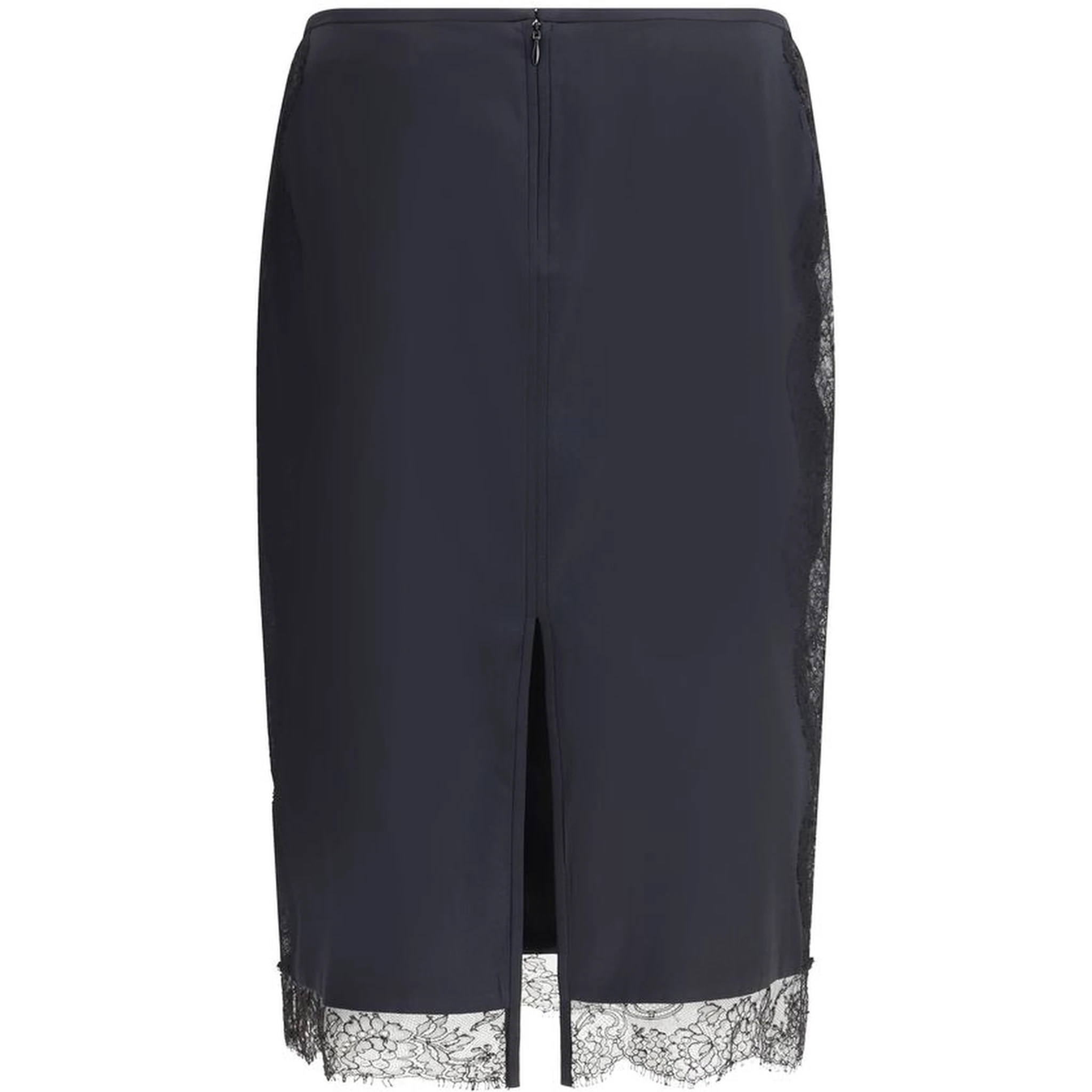 تنورة ميدي سوداء من الحرير