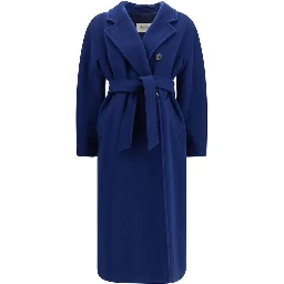 معطف صوف أزرق