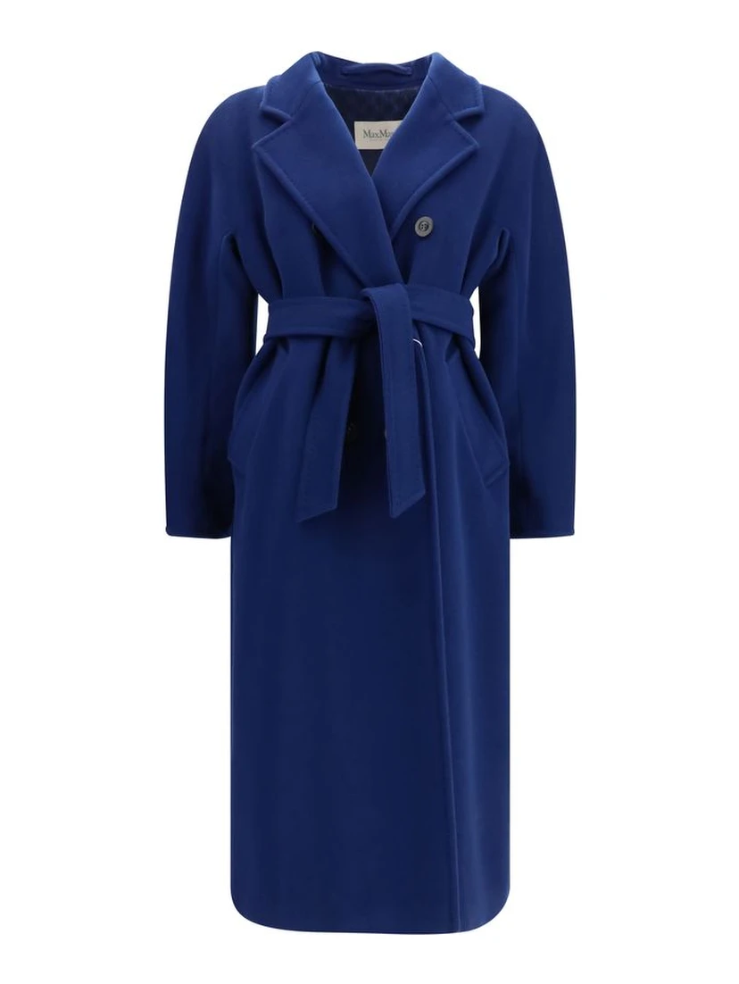 معطف صوف أزرق