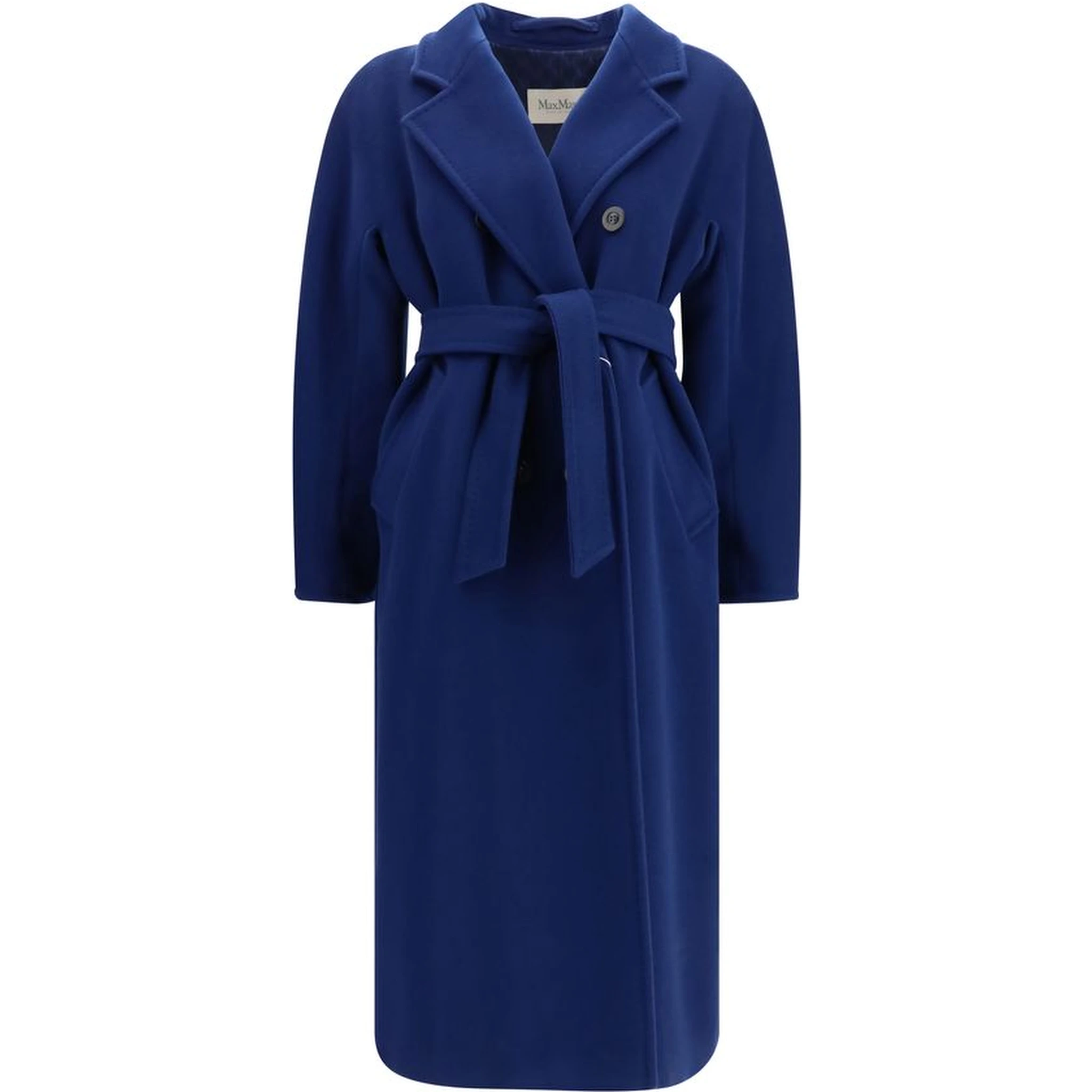 معطف صوف أزرق