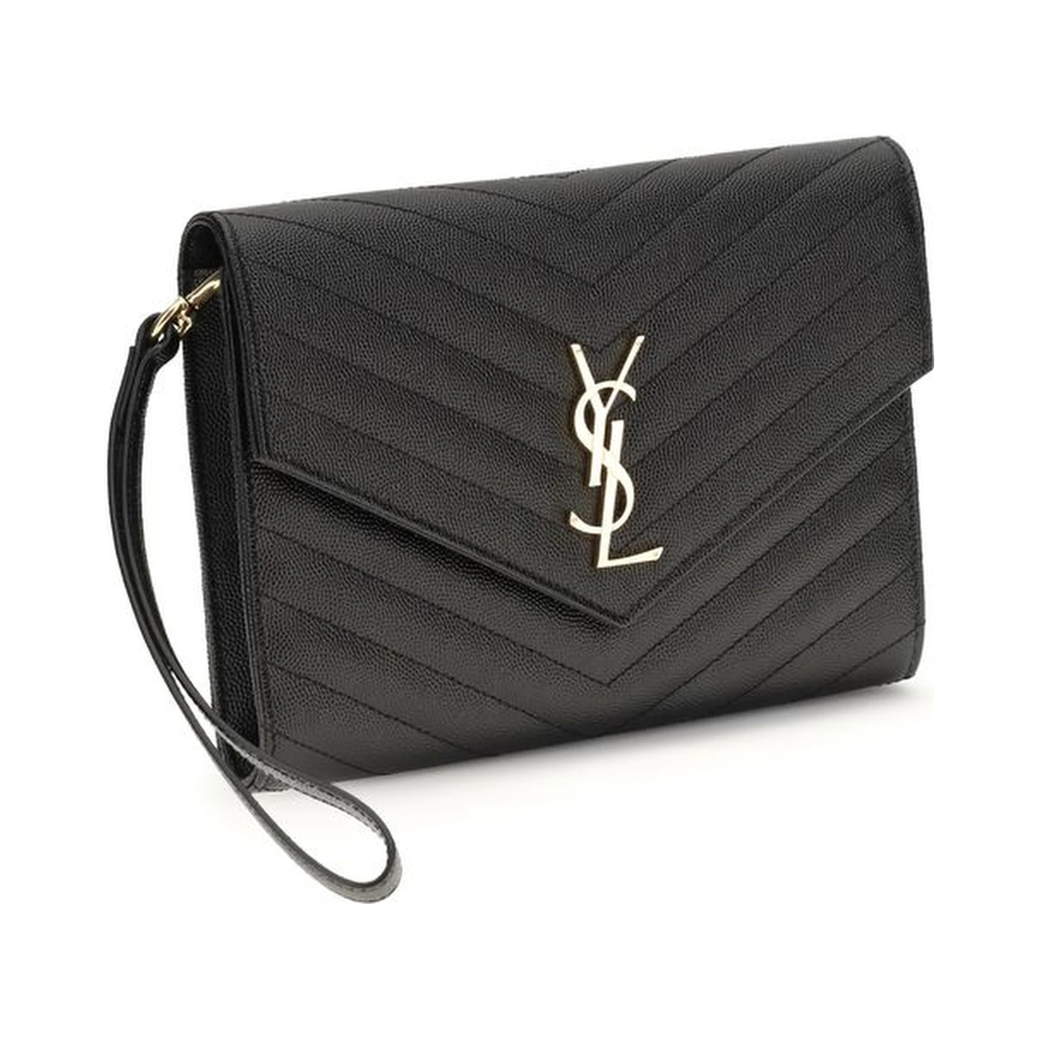 Black Calf Leather Bos Taurus Clutch Bag