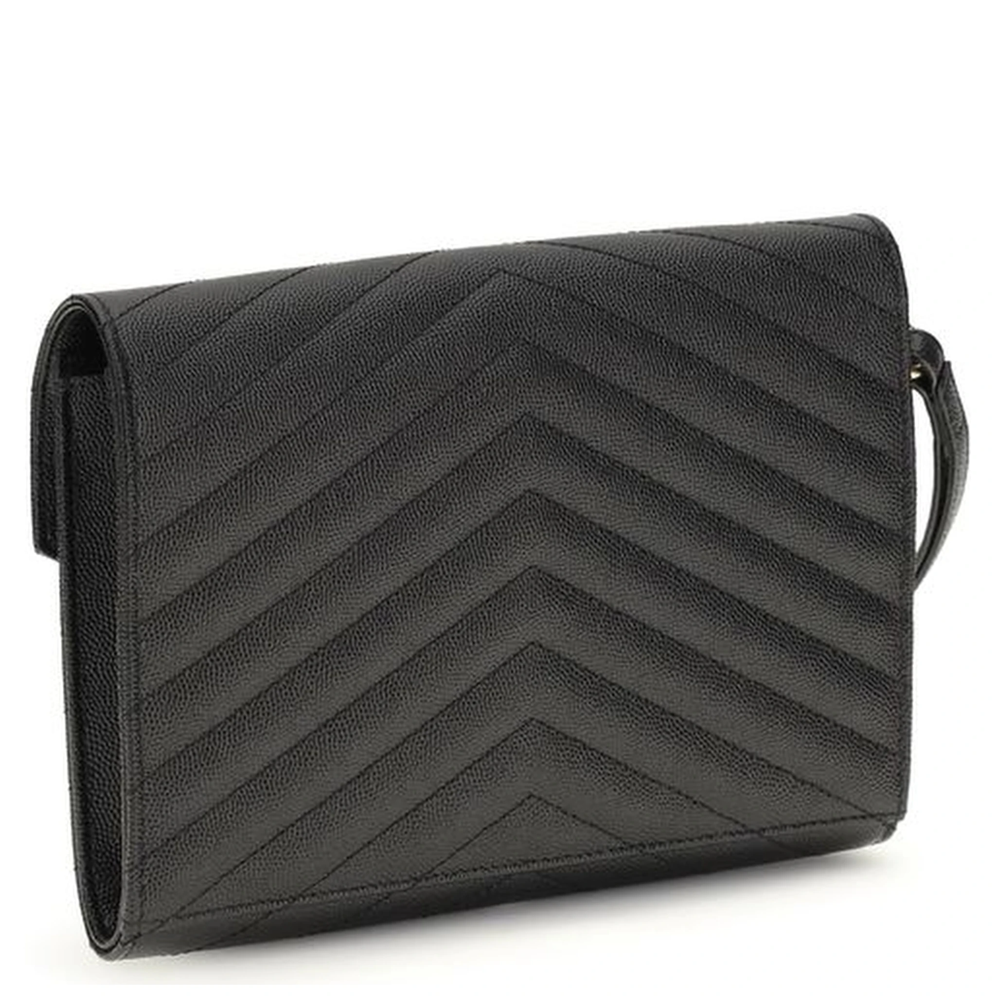 Black Calf Leather Bos Taurus Clutch Bag