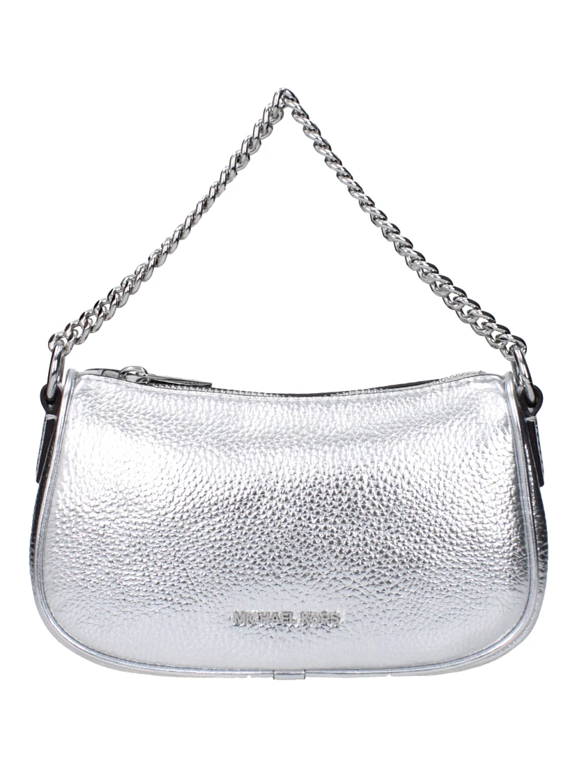 Gray Leather Handbag