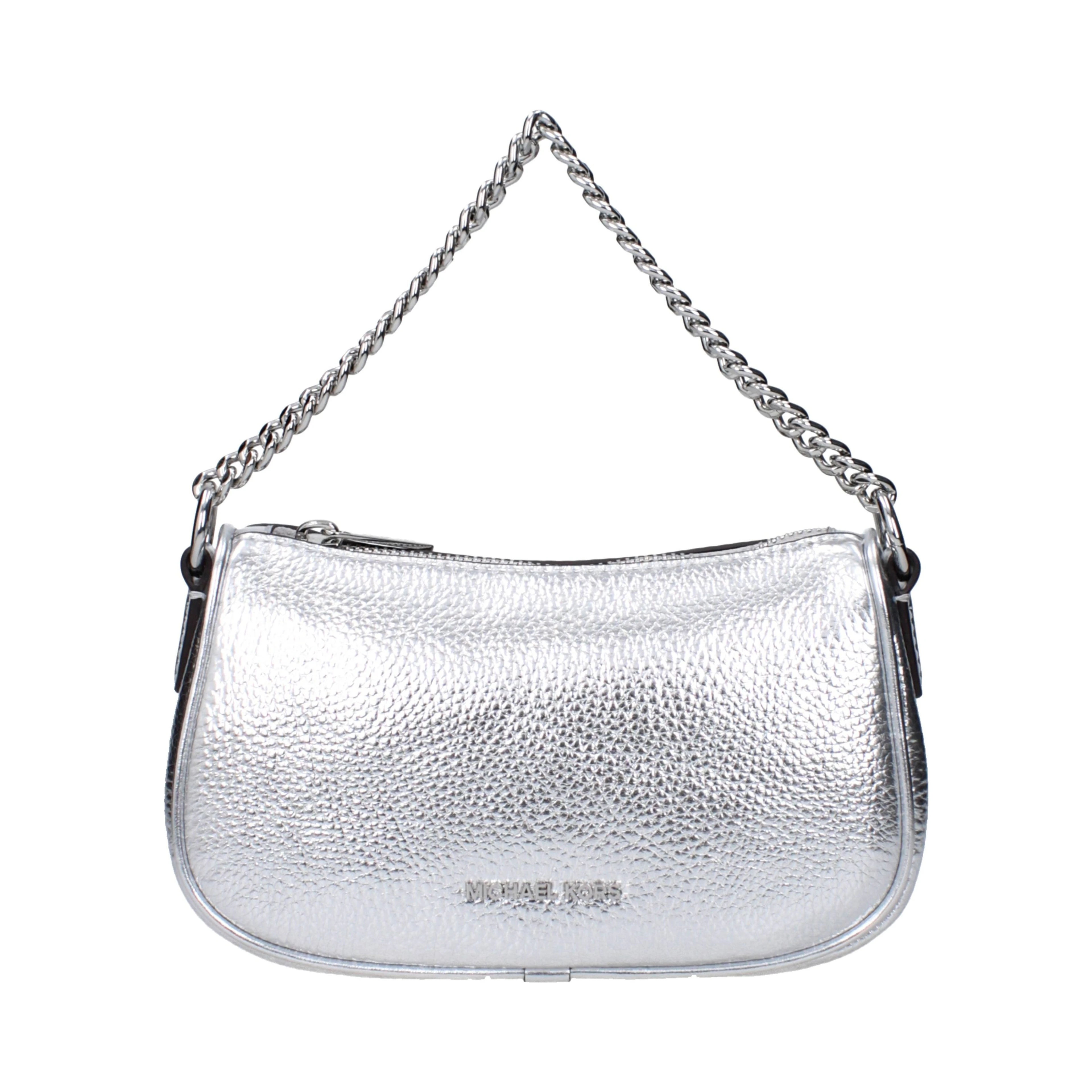 Gray Leather Handbag