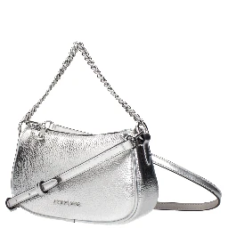 Gray Leather Handbag