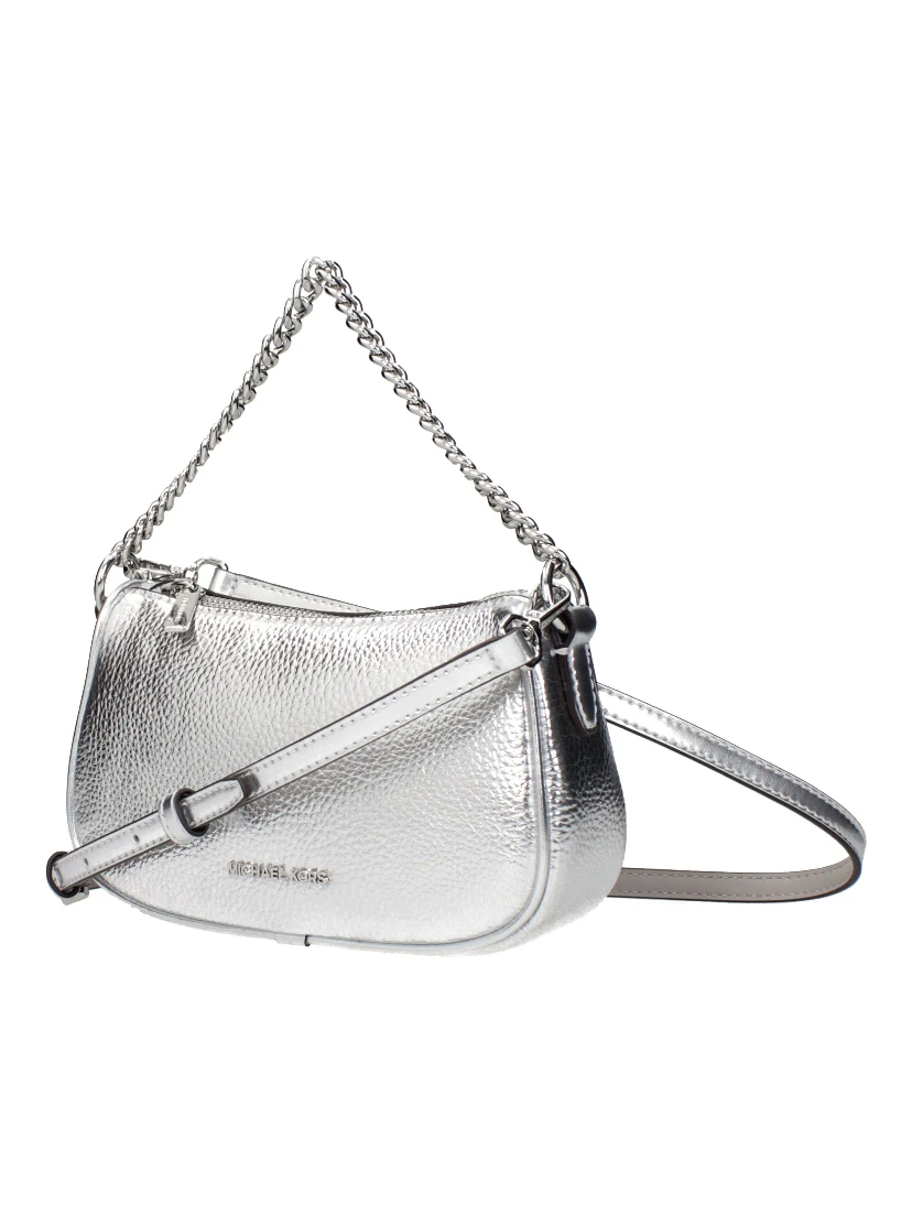 Gray Leather Handbag