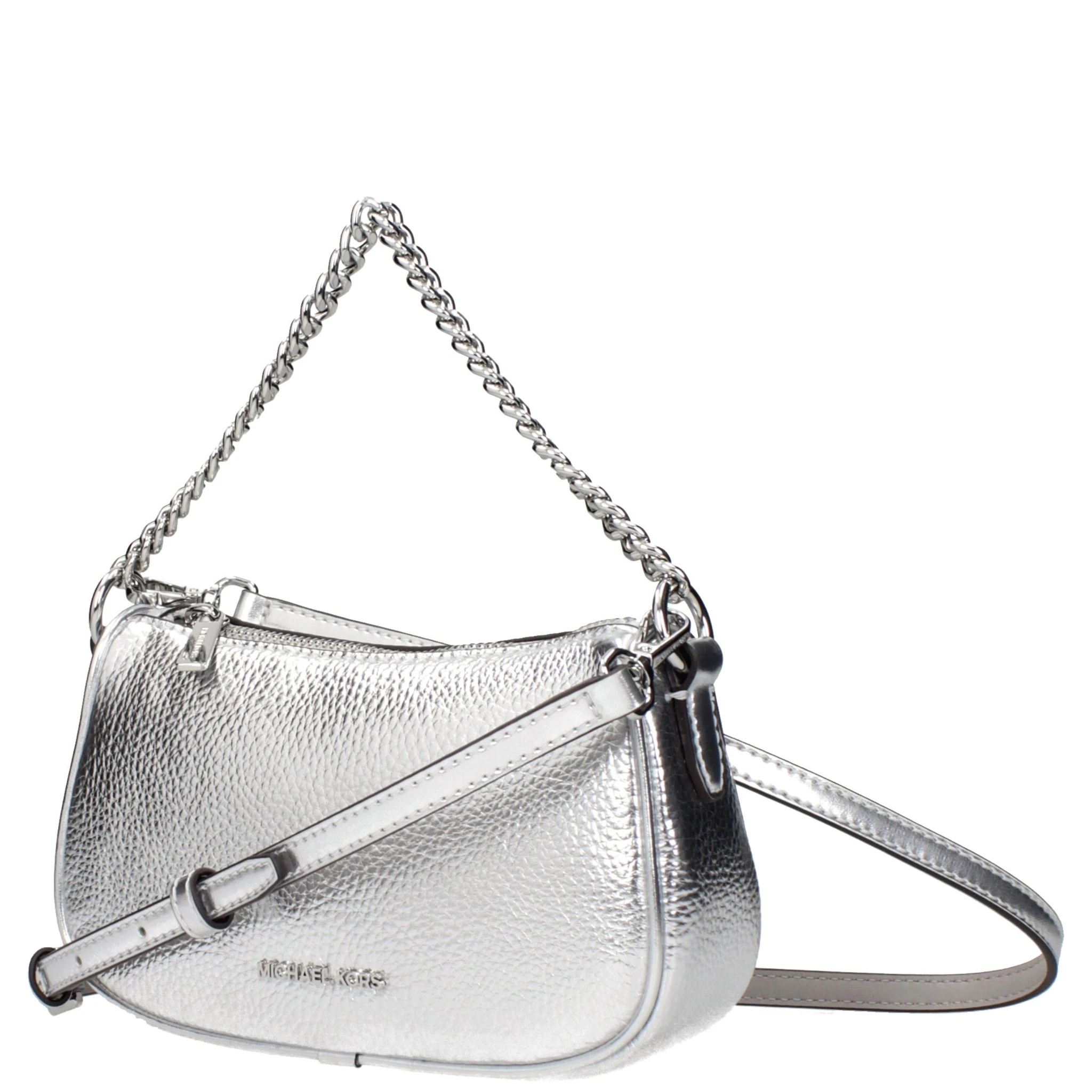 Gray Leather Handbag