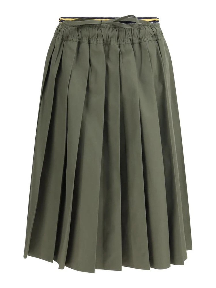 Bicolor Polyester Midi Skirt