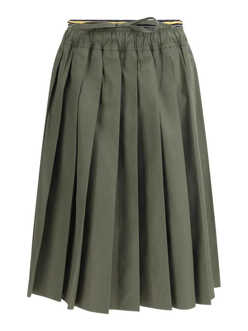 Bicolor Polyester Midi Skirt