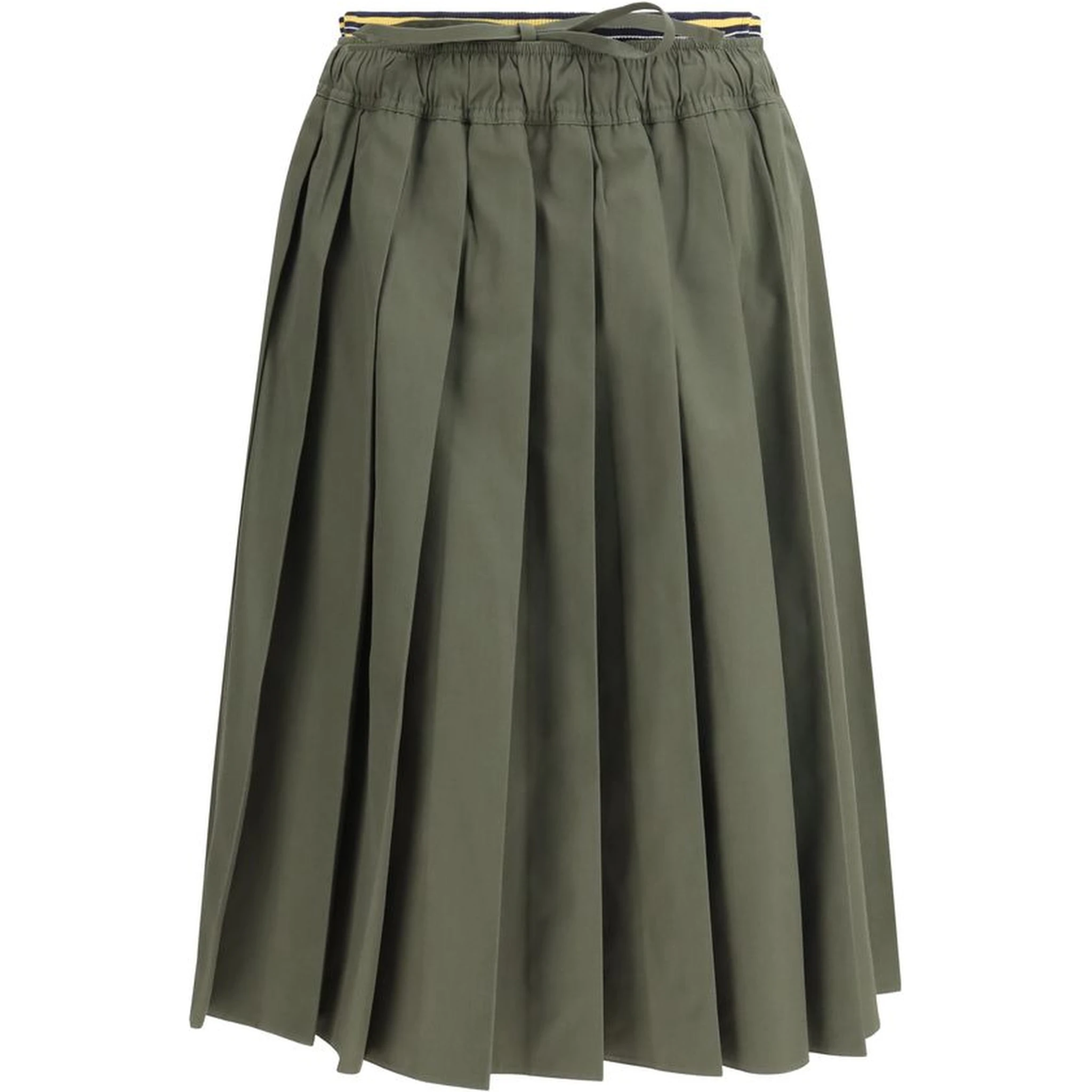 Bicolor Polyester Midi Skirt