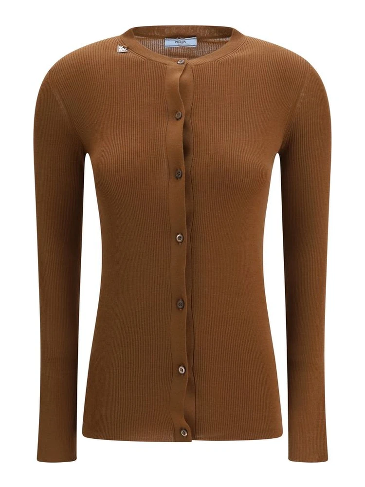 Brown Fleece Wool Cardigan