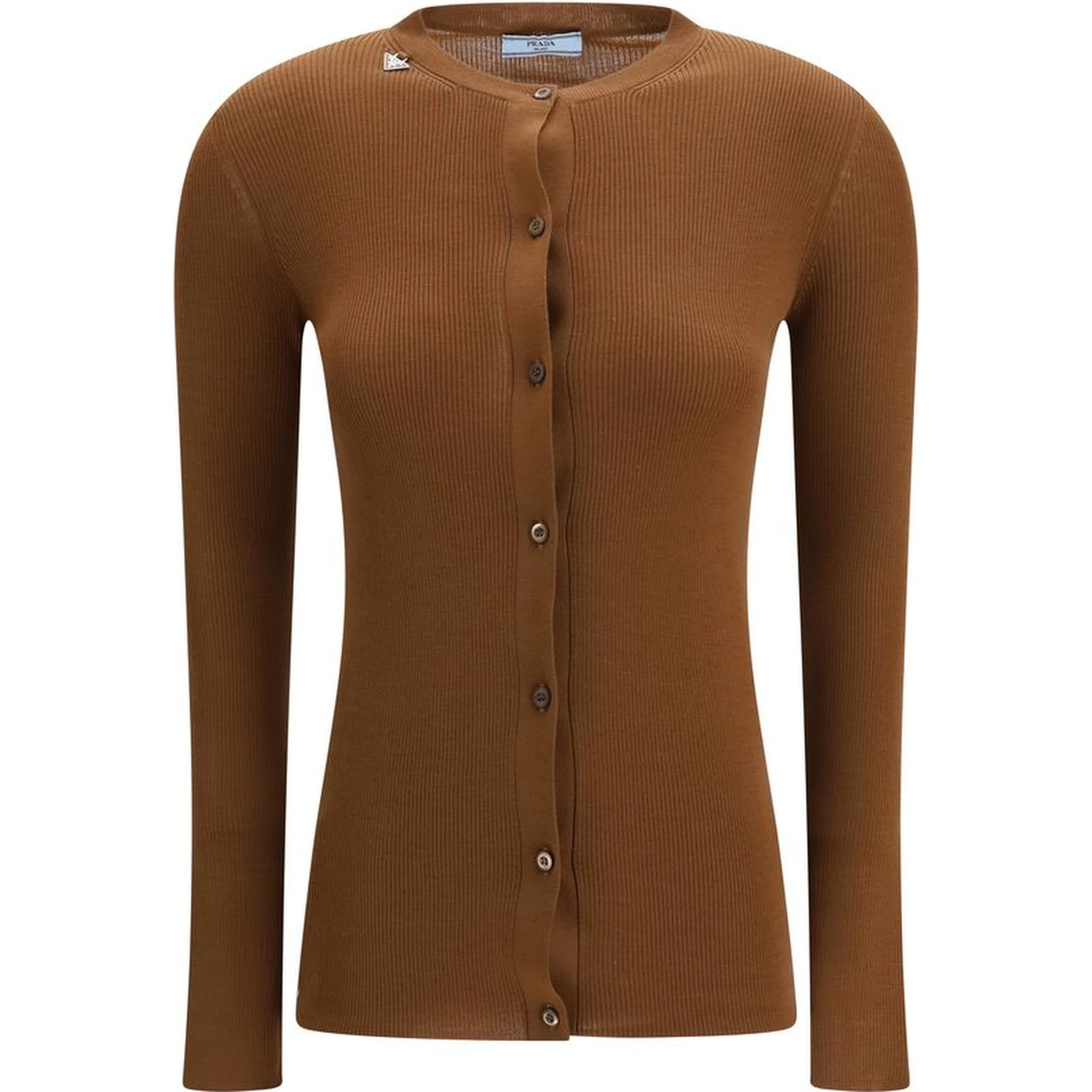 Brown Fleece Wool Cardigan