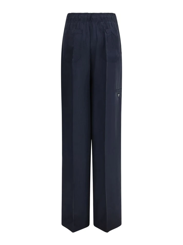 Blue Silk Casual Pants alternative