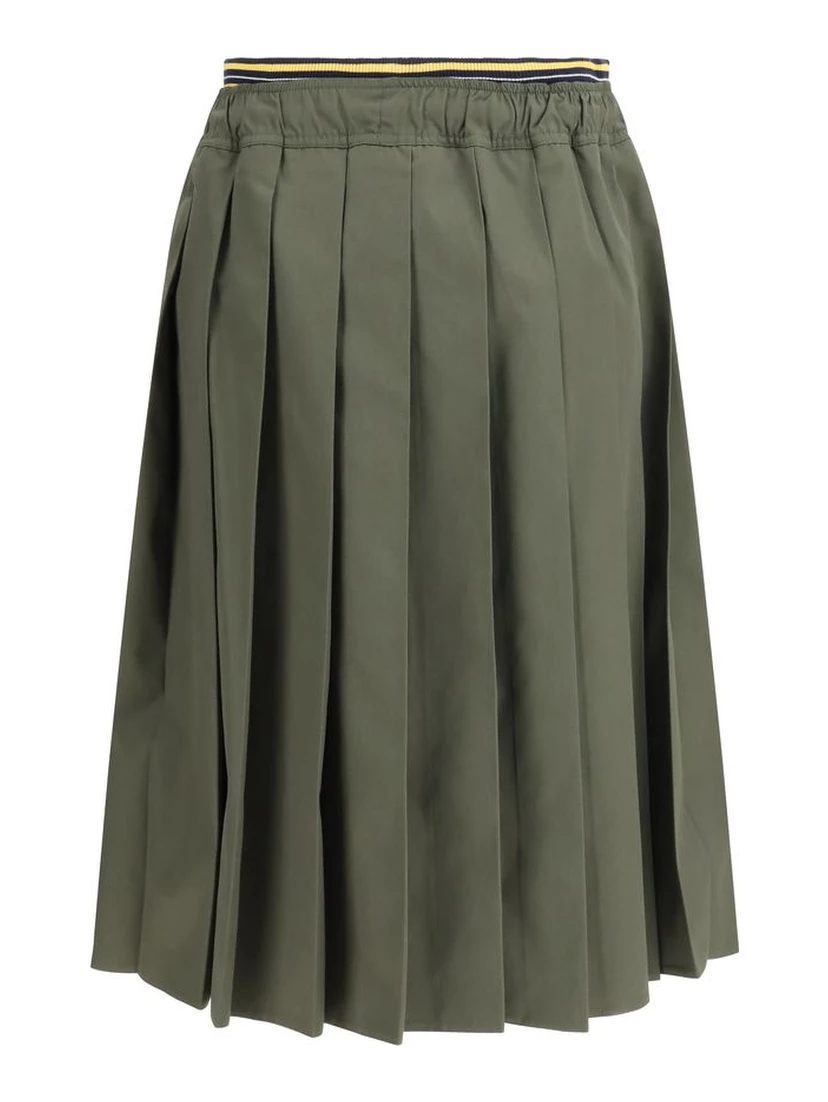 Bicolor Polyester Midi Skirt