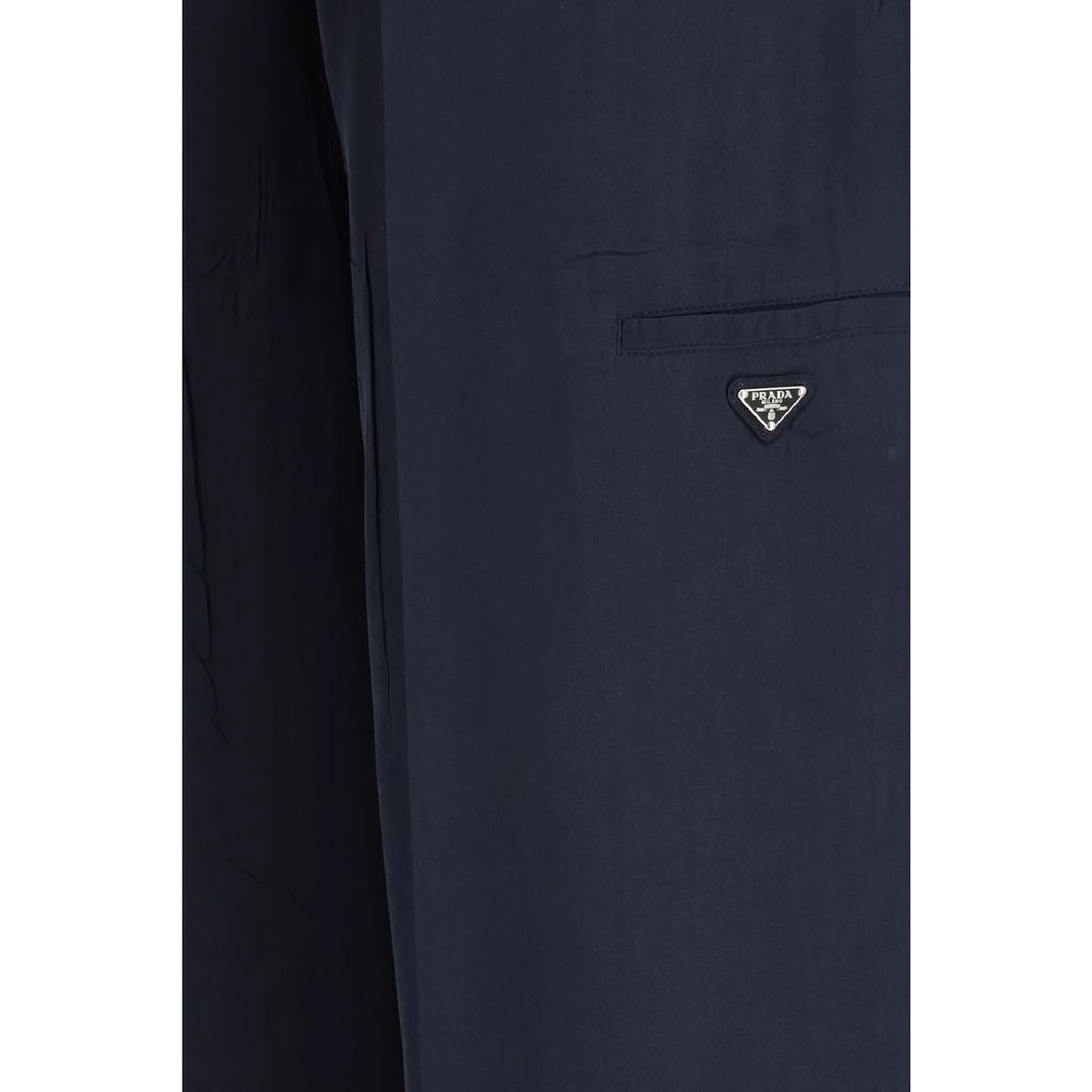 Blue Silk Casual Pants