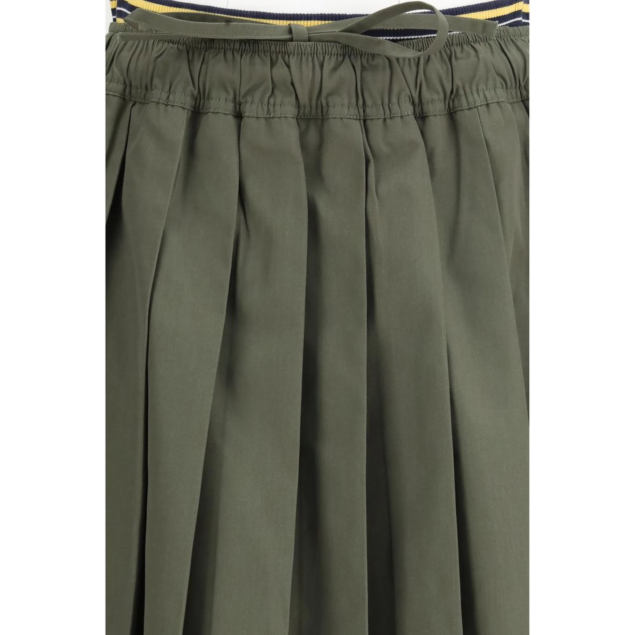 Bicolor Polyester Midi Skirt