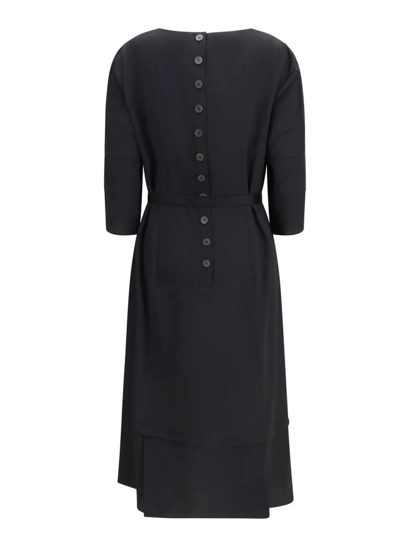 Black Wool Casual Dress