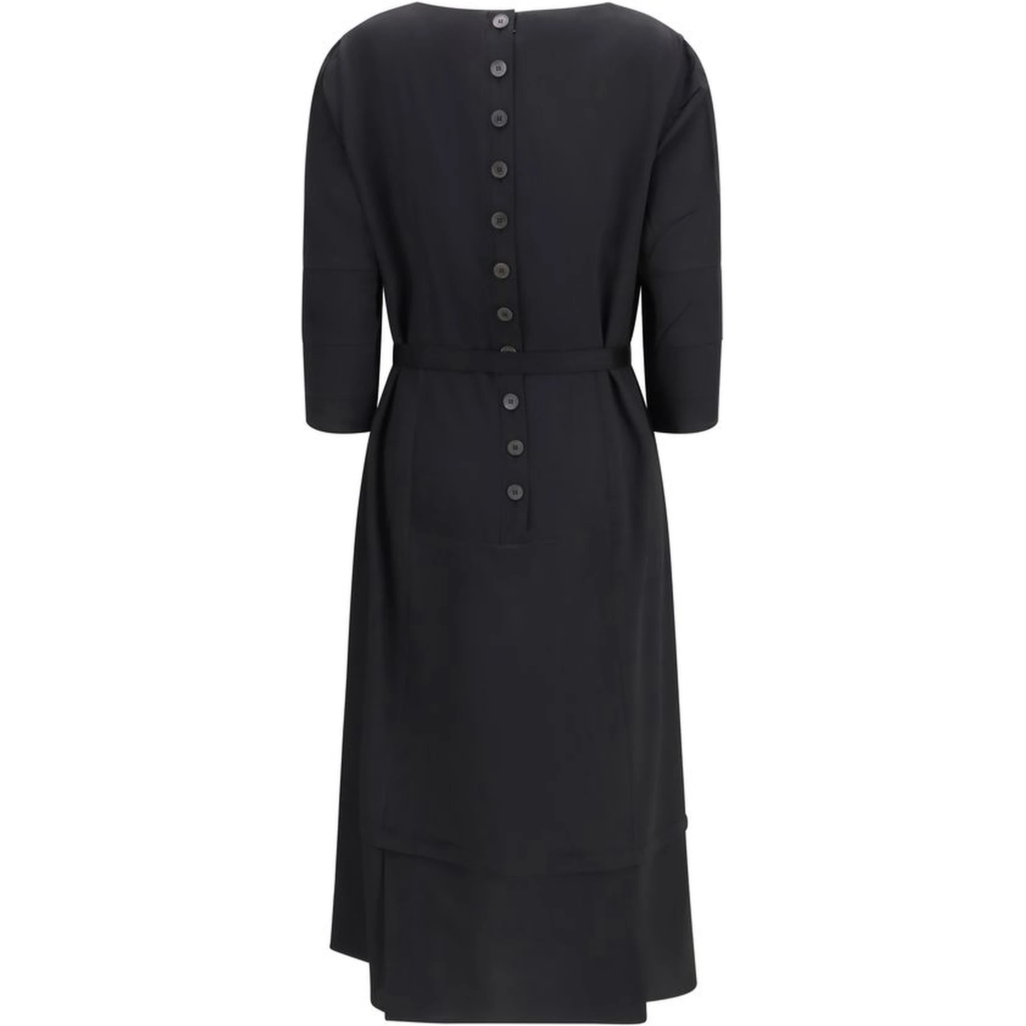 Black Wool Casual Dress