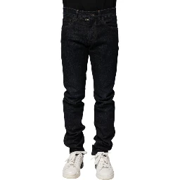Black Cotton Skinny Denim Men Jeans