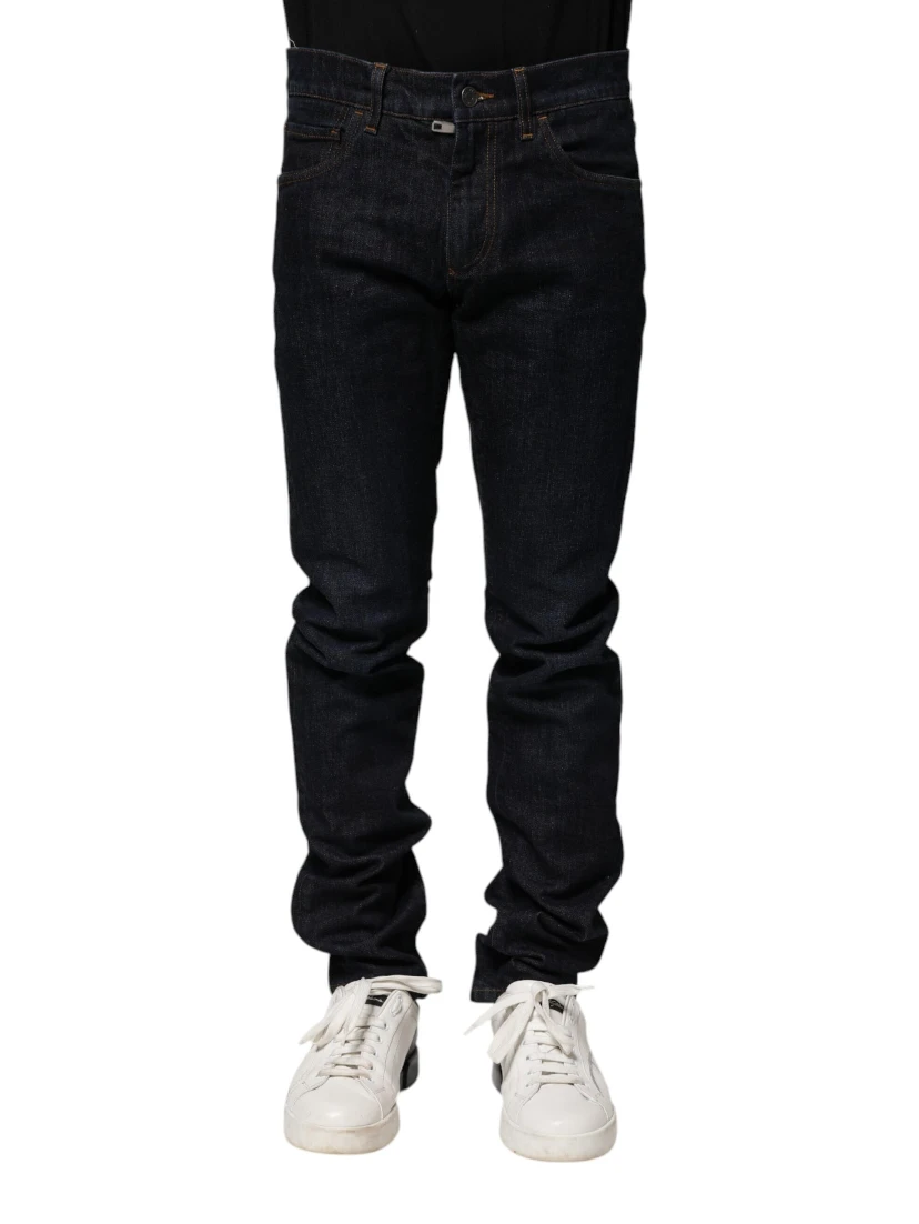 Black Cotton Skinny Denim Men Jeans