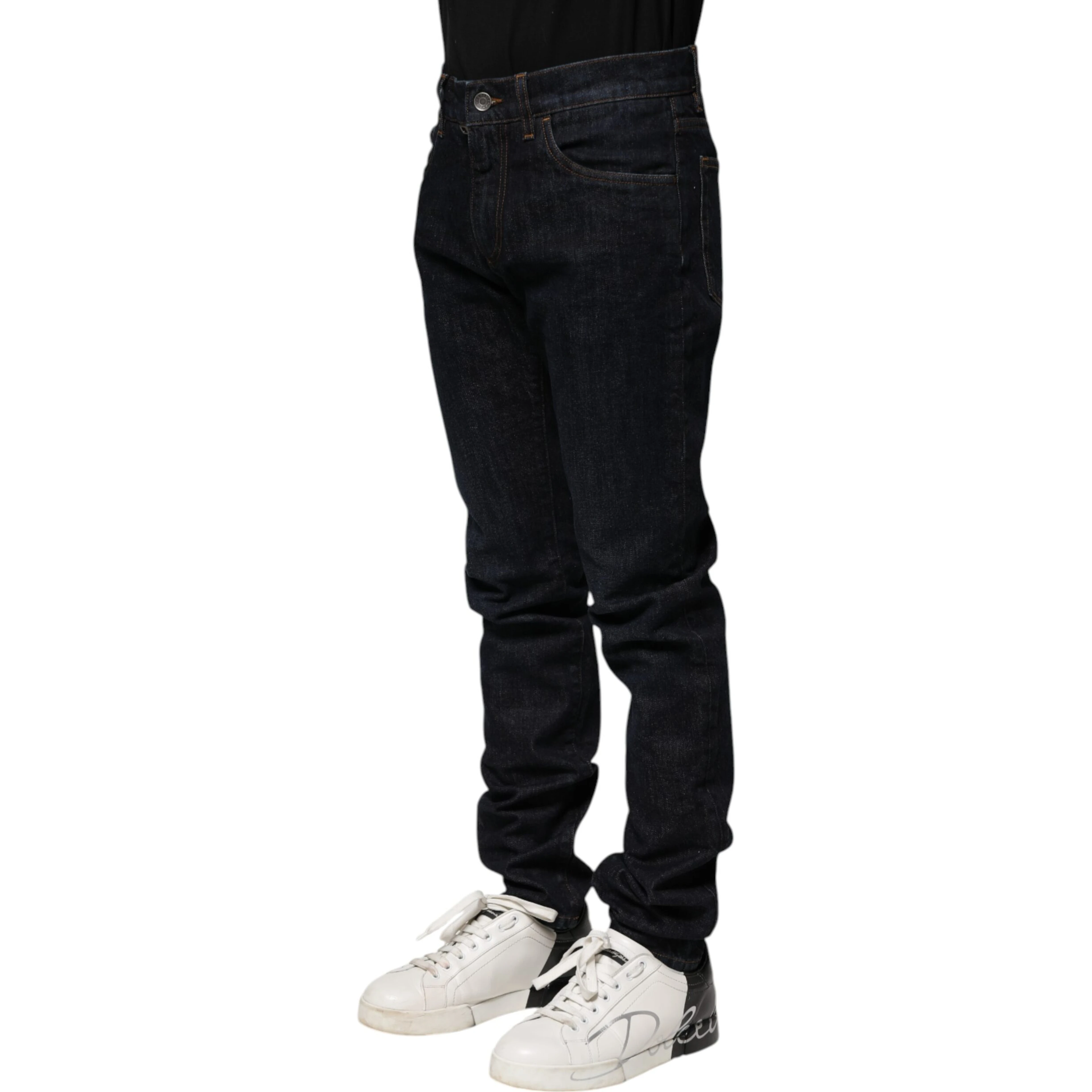 Black Cotton Skinny Denim Men Jeans