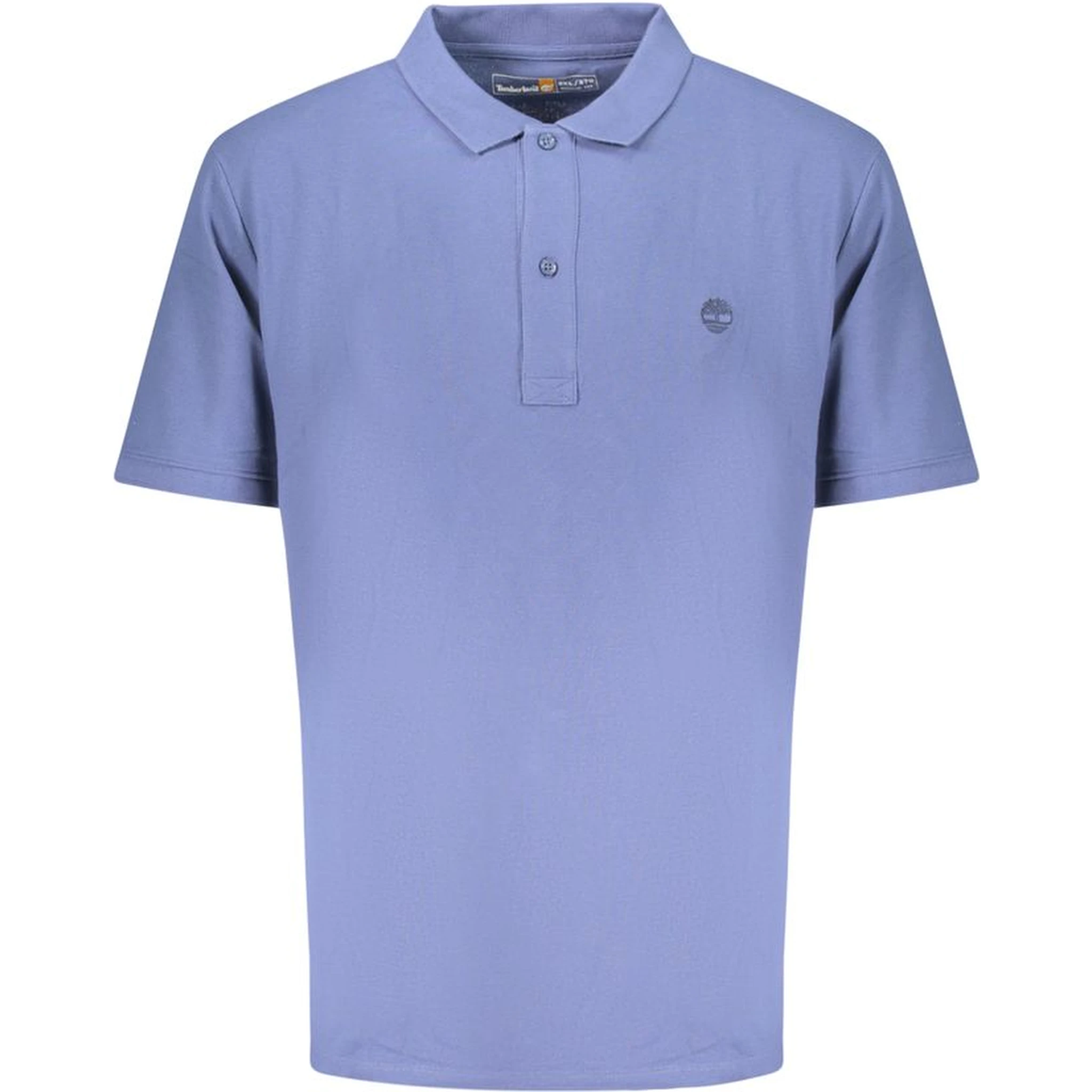 Blue Cotton Men Polo