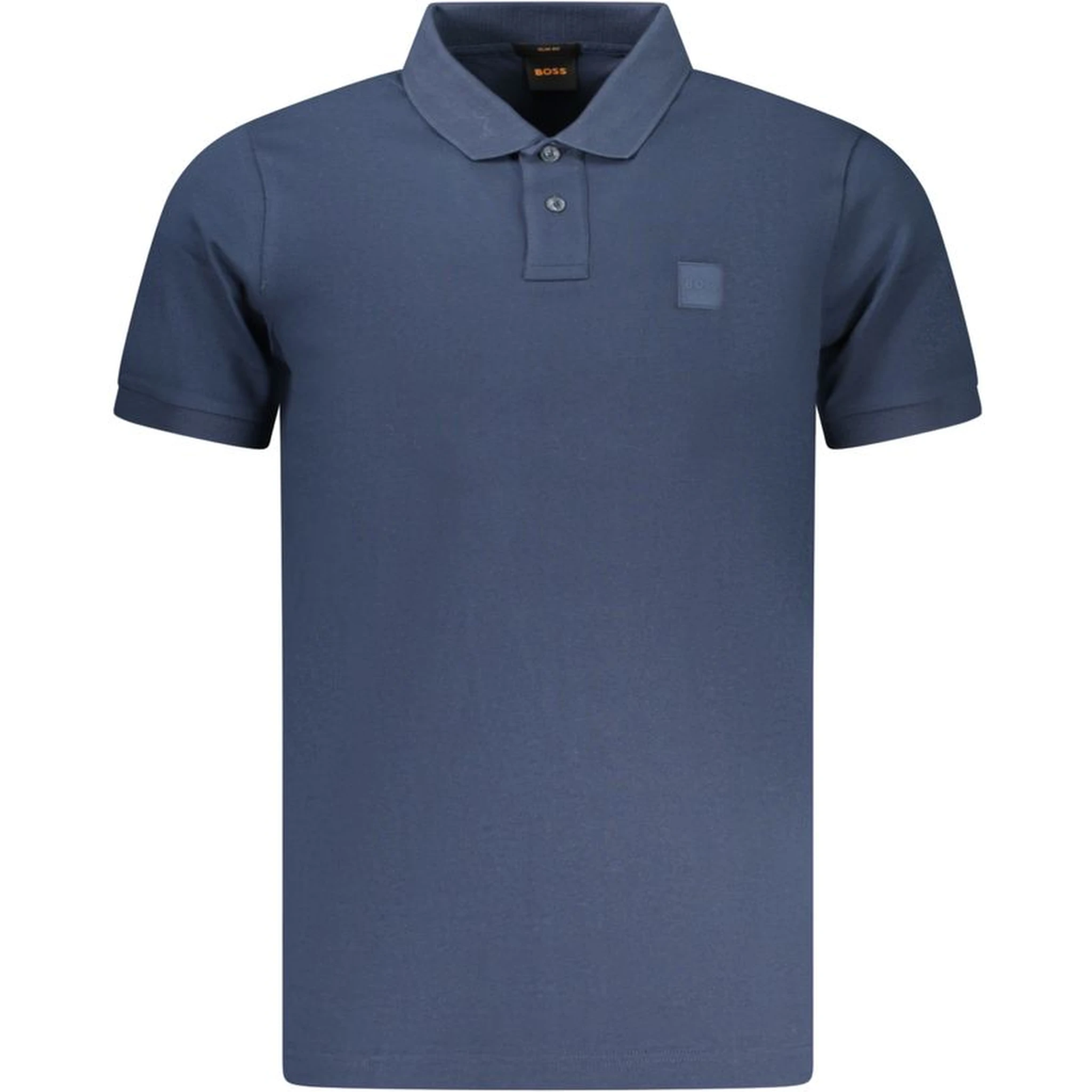 Blue Cotton Men Polo Shirt