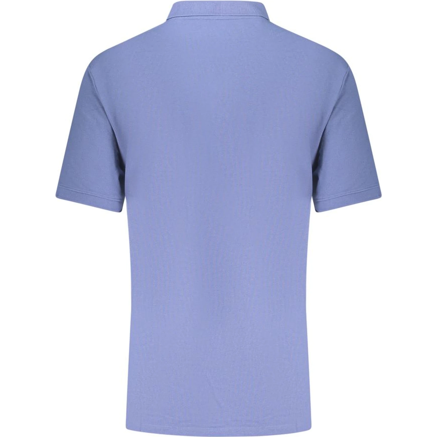 Blue Cotton Men Polo
