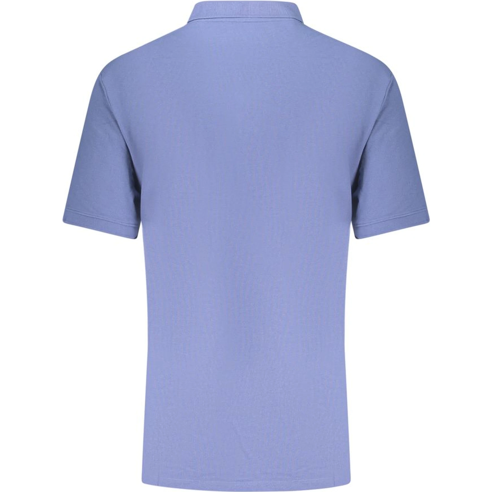 Blue Cotton Men Polo
