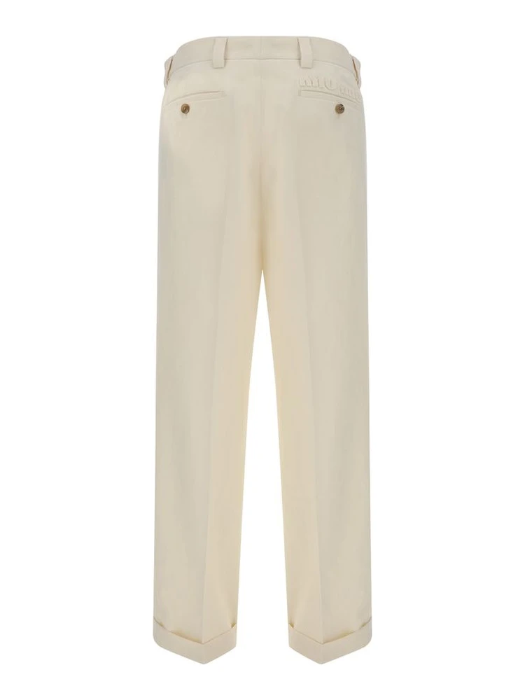 Beige Cotton Casual Pants alternative